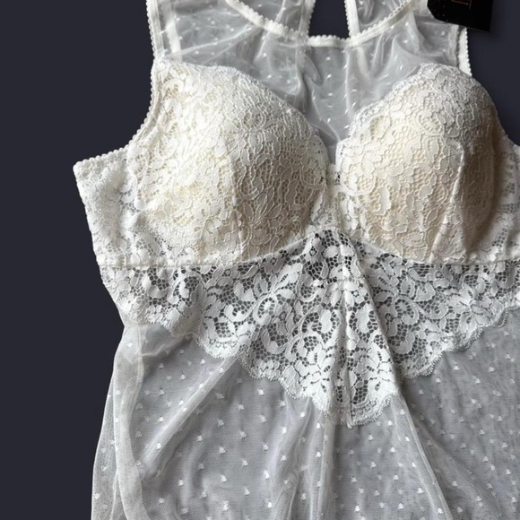 INC International Concepts White Lace Bodysuit - Picture 3 of 7